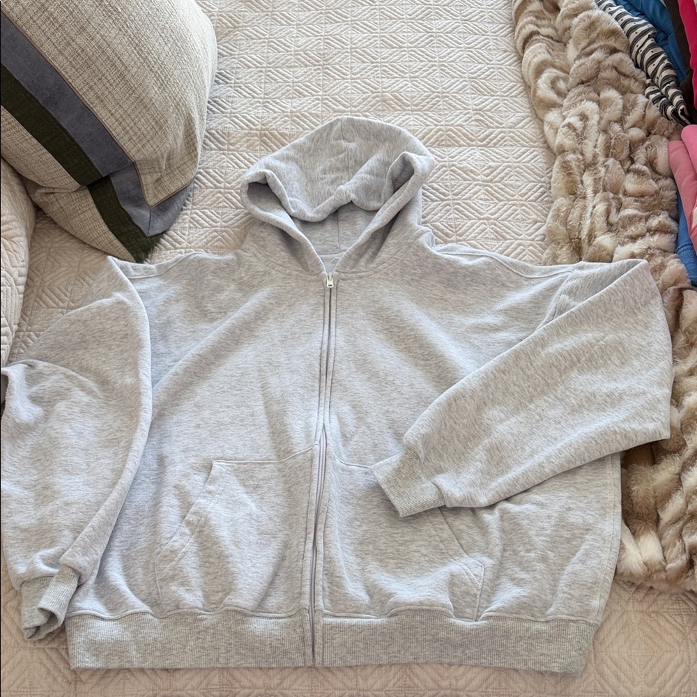 SKIMS Grey Full Zip Hoodie size XL
